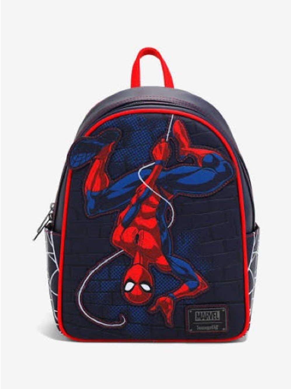 Loungefly Navy and Red Spider-Man Kids Mini Backpack